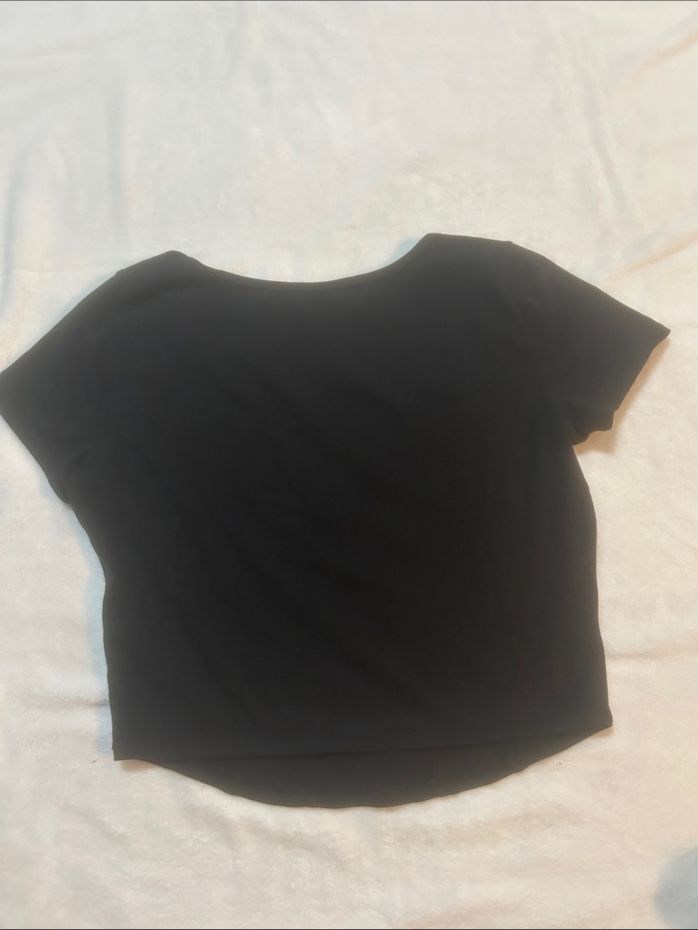 Hollister Women’s Top Baby Tee Black Square Neck Fitted Short Sleeve Size Large - Picture 7 of 7